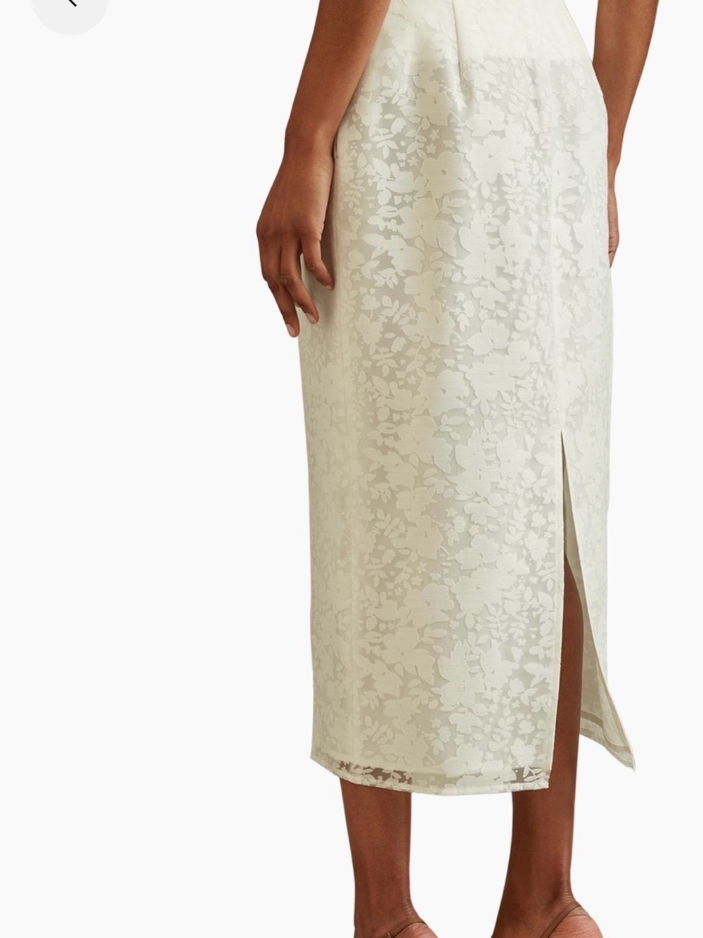 Reiss Ivory Floral Lace Midi Skirt - Picture 5 of 8